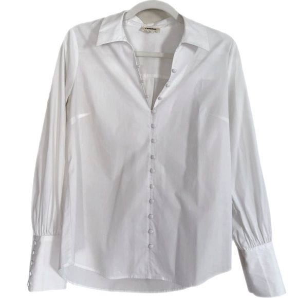L’AGENCE Naomi Classic Button Down Shirt White Preppy Quiet Luxury Old Money - Picture 2 of 16